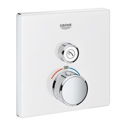Внешняя часть термостатического смесителя GROHE Grohtherm SmartControl на 1 выход, белая луна (29153LS0)