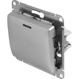 Выключатель встраиваемый Systeme Electric Glossa 1 клавиша цвет алюминий