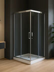 Душевой уголок Royal Bath 100х100 RB100 HPD-T-CH стекло прозрачное, профиль хром, без поддона