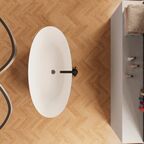 Отдельностоящая ванна Frank 170x81 F6123 White+Black белая с черным