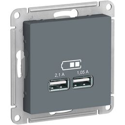 Розетка USBх2 (грифель) Systeme Electric AtlasDesign ATN000733