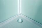 Душевая кабина Esbano Elegancia 100х100ES-L100CR с крышей, с LED освещением, стекло матовое, профиль белый