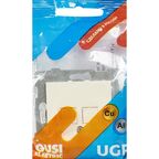 Компьютерная розетка двойная встраиваемая Gusi Electric Ugra RJ45 без заземления цвет бежевый