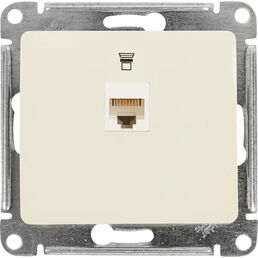 Розетка компьютерная встраиваемая Systeme Electric Glossa RJ45 UTP cat 5e цвет бежевый