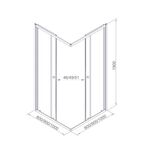 Душевой уголок Domani-Spa Cube квадратный 90x90 см светло-серый профиль прозрачное стекло раздвижной