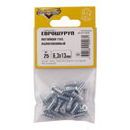 Еврошуруп оцинкованный 6,3х13 мм потайная головка PZ2 (25 шт.)