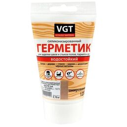 Герметик VGT силиконизированный, водостойкий 125 мл. береза 1 шт. 160 гр