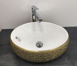 Раковина накладная CeramaLux NC 433J золото