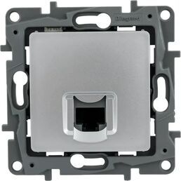 Розетка компьютерная RJ45 категория 5e UTP - Legrand Etika - алюминий