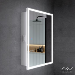Зеркальный шкаф с подсветкой Alavann Rita 60 см белый