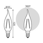 Светодиодная лампа Gauss LED Filament Candle tailed E14 5W 2700K 1/10/50