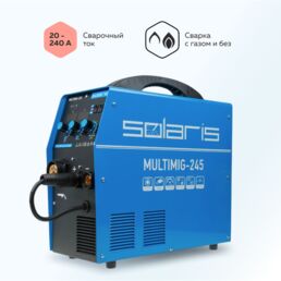 Полуавтомат сварочный с газом и без газа Solaris MULTIMIG-245, горелка 3 метра