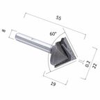 Фреза DJTOL N2V82260 V-образная конусная (по дереву, композиту (АКП), пластику)