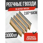 Реечные гвозди по дереву тип D34 для монтажного пистолета (2,87х50, RIBrt кольц. накат, 3000 шт/уп) FEDAST