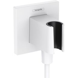 Шланговое подключение Hansgrohe FixFit Porter E 26889700, с держателем для душа, матовый белый