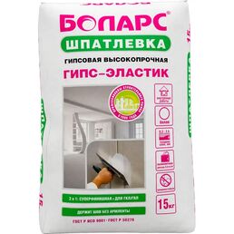 Шпатлевка гипсовая суперфинишная Боларс Гипс-эластик 15 кг