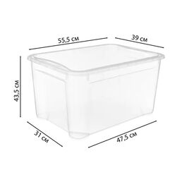 Ящик Кристалл XL 55.5x43.5x39 см 70 л пластик с крышкой цвет прозрачный