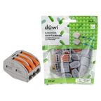 Клеммы соединительные монтажные с рычажком Duwi СМК 222-413 3-проводные 4мм² серые 20шт 26630 3