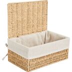 Корзина с крышкой для хранения 26x12x17 см бумага цвет бежевый