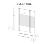 Ширма на ванну Sensea Essential поворотная 115x140 см шелкография профиль хром