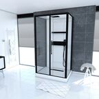 Душевая кабина Acquazzone Viktoria 120х80 120SL BLACK стекло прозрачное, профиль черный