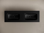 Раковина накладная мебельная Ceramica Nova Grace 1410x457x137 мм, с двумя чашами без отв под смеситель, черный матовый