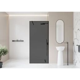 Душевая перегородка Март Walk-In 80x195 см тонированное стекло черный профиль