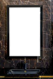 Зеркало Armadi Art Dolce 70х105 с подсветкой, черный глянцевый