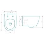 Унитаз подвесной Gesso Home de luxe Деймос безободковый с сиденьем дюропласт микролифт (9021118)