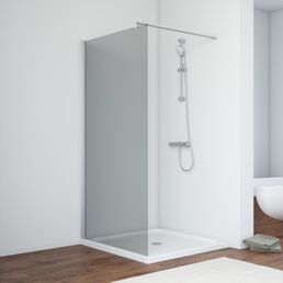 Душевая перегородка Vegas-Glass 76x200  EAF NOVO h2000 76 07 07 профиль матовый хром, стекло графит