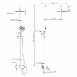 Система душевая WasserKRAFT со смесителем A14201