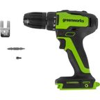 Дрель-шуруповерт аккумуляторная бесщеточная Greenworks GD24DD35 3704007, 24 В Li-Ion, без АКБ и ЗУ
