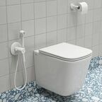 Гигиенический душ Iddis Odda ODDWTR0i08, набор со смесителем, цвет белый матовый