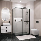 Душевой уголок Grossman Style 130x80 120.K33.05.1380.21.00 без поддона, стекло прозрачное, профиль черный матовый