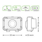 Фонарь налобный Gauss GFL305 3W 150lm 3xAAA LED