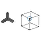 Коннектор 3 для профилей Лофт 15x15 мм пластик черный