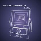 Прожектор светодиодный Ritter Profi 53421 5 30 Вт 3000 Лм 180-240В с датчиком движения холодный белый свет 6500К IP65 черный