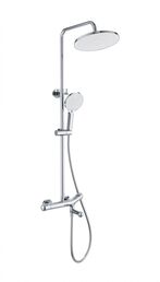 Душевая стойка WONZON & WOGHAND WW-B3057-A-CR глянцевый хром, с изливом и термостатом