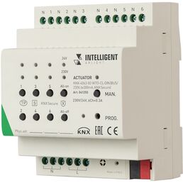 INTELLIGENT ARLIGHT Актуатор KNX-4063-82-WTO-CL-DIN (BUS/230V, 6x300mA, KNX Secure) (IARL, IP20 Пластик, 2 года) 041250 Arlight
