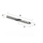 Фреза DJTOL A1FLX1045 компрессионная спиральная однозаходная (по дереву, композиту (АКП), пластику)