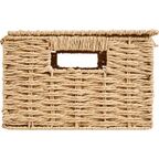Корзина с крышкой для хранения 31x15x23 см бумага цвет бежевый