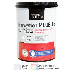 Краска для мебели Maitre Deco Renovation матовая цвет белый 0.9 л
