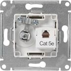 Розетка компьютерная встраиваемая Systeme Electric Glossa RJ45 цвет платина