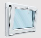 Окно пластиковое 700х600 Melke, одностворчатое, фрамужное открывание, 2-х камерный стеклопакет, 3 стекла