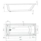 Ванна 100Acryl Ницца акриловая 175x70 см каркас в комплекте