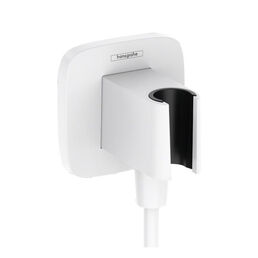 Шланговое подключение Hansgrohe Fixfit Q 26887700 для душа с держателем лейки белый матовый