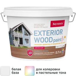 Краска для деревянных фасадов Bayramix Exterior Wood матовая цвет белый 2.7 л
