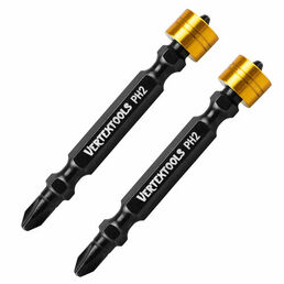Биты двухсторонние VertexTools с съемным магнитным ограничителем PH2x65 мм. 2 шт.