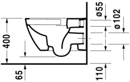 Подвесной унитаз Duravit Happy D.2 2222098900 без сиденья