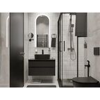 Душевой уголок Март Квадро Black квадратный 90x90 см черный профиль прозрачное стекло раздвижной
